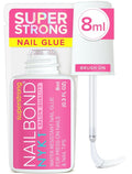 NYK1 NailBond Brush-On Glue - Super Strong Adhesive for Press-On Nails & Acrylics (8ml) | Long-Lasting, Mess-Free Application