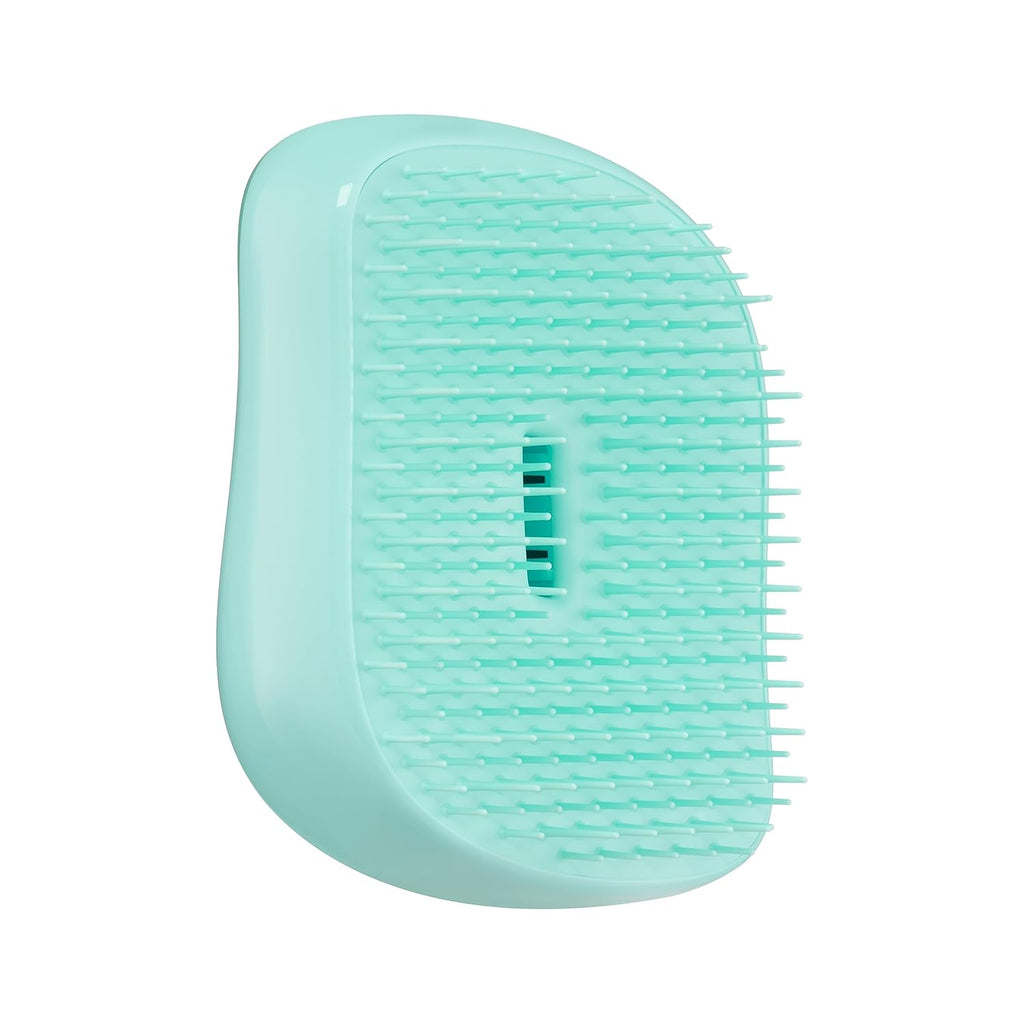 Tangle Teezer | Compact Styler Detangling Hairbrush | Travel-Friendly with Protective Cover | Teal Matte Chrome