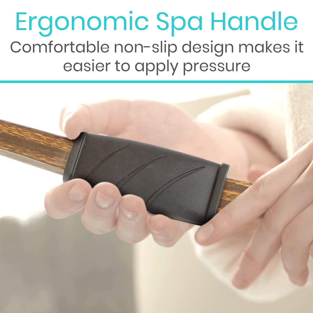 Vive 17” Shower Loofah with Long Handle - Exfoliating Back & Body Scrubber for Men & Women - Luffa Sponge on a Stick for Bathing, Cleaning - Includes Extra Handheld Lufa, Hook & String to Hang on Wall