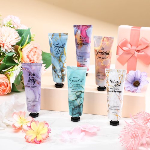 12pcs Mini Body Lotion Bulk Employee Appreciation Gifts for Coworker Teachers Graduation Season Inspirational Travel Size Dry Skin Hand Cream Lotion for Staff Team Women Men