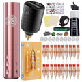 Dragonhawk S6 Pro Wireless Tattoo Gun Kit - 3.3oz Lightweight Machine with 1300mAh Battery for Long Working Time Complete Supplies with 20Pcs Cartridge Needles
