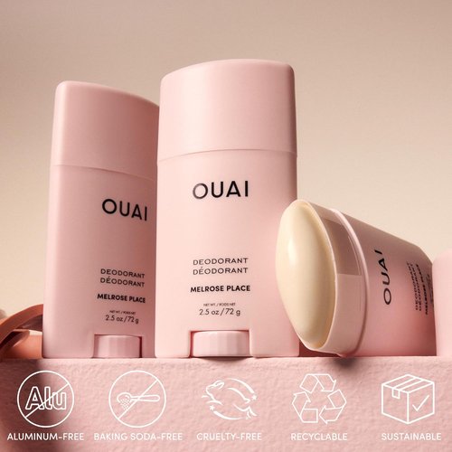 OUAI Aluminum Free Deodorant - 24-Hour Odor Control & Invisible Application - Melrose Place (2.5 oz)