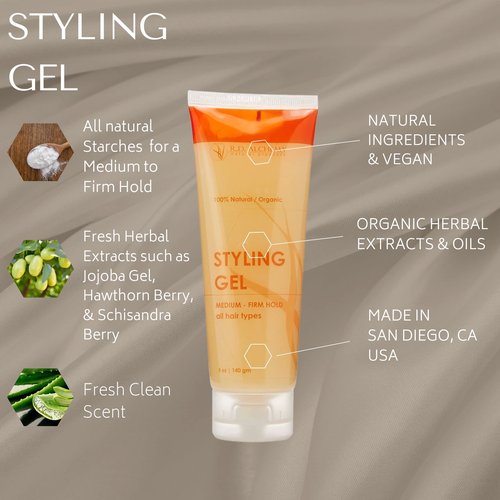 RD Alchemy - 100% Natural & Organic Styling Gel. Natural Hair Gel for Men and Women + Curly Hair or Flat Hair. Hold Styles, Boost Volume & Thickness with Light - Medium Hold