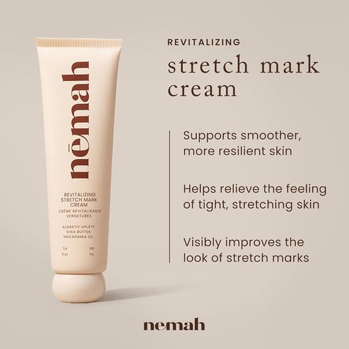 Nemah Stretch Mark Cream - Moisturizing Pregnancy Body Cream with Shea Butter & Macadamia Oil | 3.4 oz