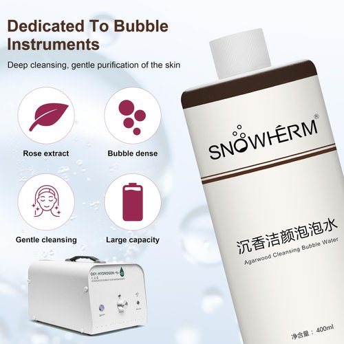 ELitzia Oxygen Bubble Machine Special 400ml/13.5Fl.oz Agilawood Beauty Bubble Solution for Deep Facial Cleaning Moisturizing and Oil Control Water Element Essence Bubble Liquid ETD063(Agilawood)