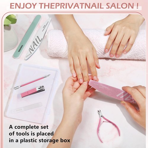 Gifts for Women Manicure Kit for Women Travel Nail Care Kit with Nail Clippers Cuticle Trimmer Cuticle Pusher Glass Nail Files and Buffers Nail Kit Pedicure Manicure Tools Cuticle Care Kit with Case