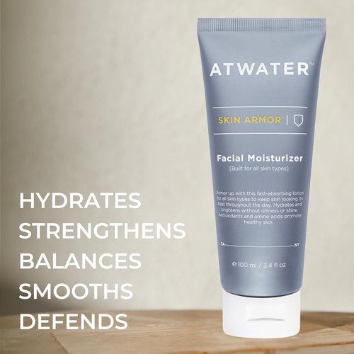 ATWATER Skin Armor Men's Face Moisturizer - Hydrating Anti-Aging Formula with Niacinamide & Licorice Root | 3.4 oz