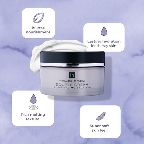 TEMPLESPA Double Cream - Hydrating Day & Night Moisturizer for Dry Skin | Nourishing & Rich Formula, 1.6 fl. oz.