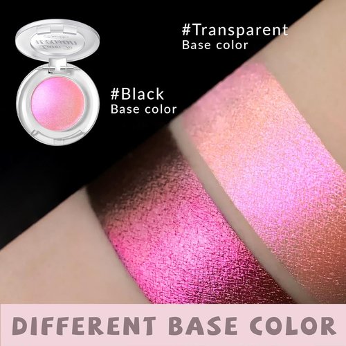HOSAILY Holographic Duochrome Pink Glitter Eyeshadow Palette - Color Shift Metallic Shimmer & Iridescent Highlighter