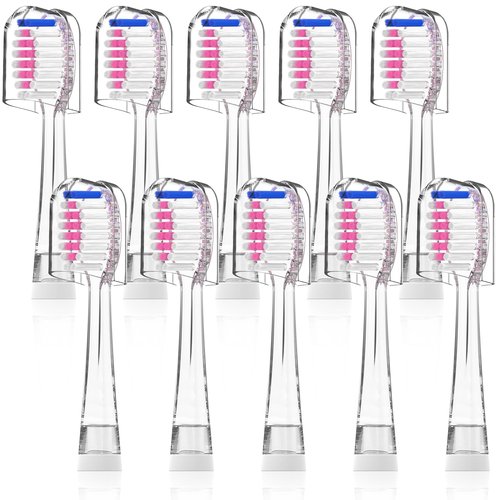 Compatible with Seago SG513/SG977/SGEK6/DT-K6 Electric Toothbrush Replacement Brush Heads,for Seago Kids Electric Toothbrush 3+Years with dust Cover,10 Pack (Pink, Medium)
