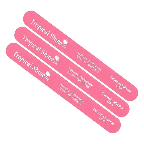 File Fine Extra Fine - 400-600 Pink by Tropical Shine for Women - 1 Pc File (Pack of 3)