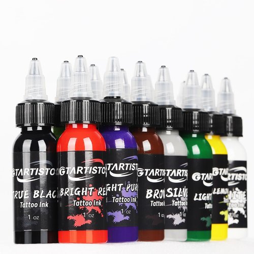 Tattoo Ink Set Professional 14 Colors 1oz (30ml) Vegan-Friendly Pigment Tattoo Ink Color Set Supplies