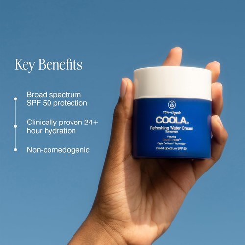 COOLA Organic Face Moisturizer - Refreshing Water Cream with SPF 50 | 1.5 Fl Oz, Dermatologist Tested