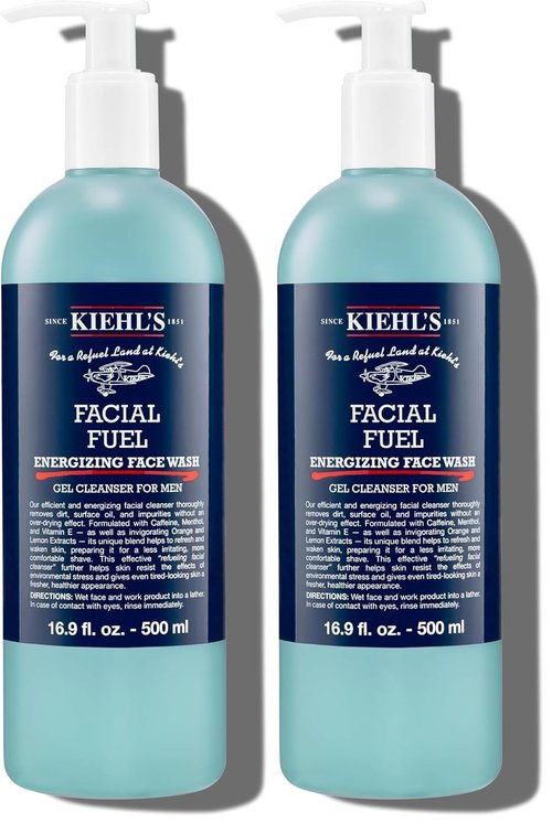 Kiehl's Facial Fuel Face Wash - Refreshing Men's Gel Cleanser with Caffeine & Vitamin E | Non-Drying Formula for All Skin Types