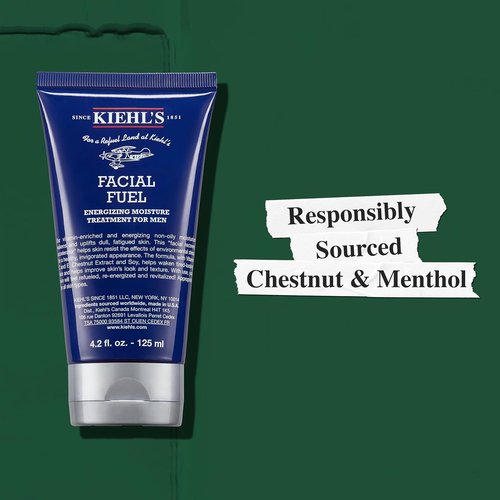 Kiehl's Facial Fuel Moisturizer - Energizing Men's Face Cream with Vitamin C & Caffeine | Non-Greasy, Paraben-Free