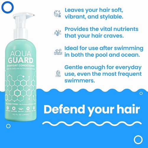 AQUA GUARD Everyday Conditioner - Softens Hair & Removes Chlorine Damage | Vegan, Paraben-Free, 9.5 oz