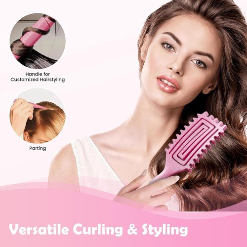 Skiennix Curl Defining Brush - Lightweight Candy Brush for Shaping Curly Hair | Suitable for All Hair Types (Pink)