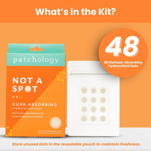 Patchology Not A Spot Hydrocolloid Pimple Patches – 48 Clear Acne Stickers for Face and Body – Skin-Friendly Spot Treatment for Whiteheads, Blemishes, and Breakouts – Invisible and Travel-Friendly