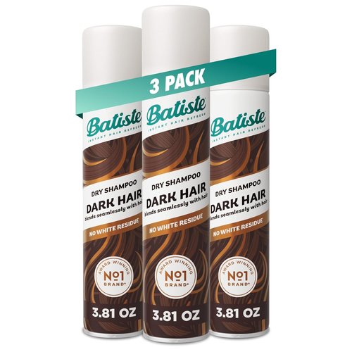 Batiste Dark Dry Shampoo - Waterless Formula for Instant Freshness | 3.81oz, Pack of 3
