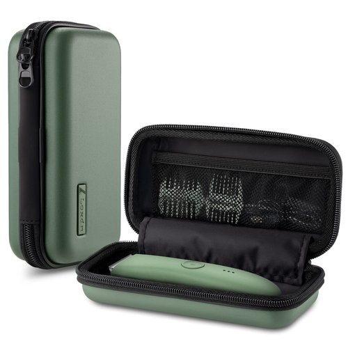 Loxdn EVA Hard Case for Meridian/MANSPOT Shaver Groin & Body Hair Trimmer - Men's Grooming Organizer Storage Bag for Electric Razor and Accessories - Case Only (Green)