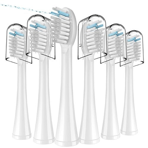 Replacement Flossing Toothbrush Heads with Covers for waterpik Sonic Fusion SF01/SF02 and Sonic Fusion 2.0 SF03/SF04,6 Count,White