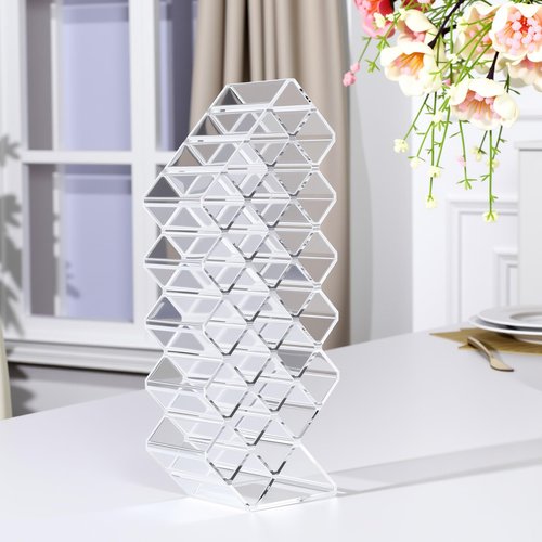 Hoolerry 4 Pack Acrylic Lipstick Holder Organizer 112 Slots Clear Lip Gloss Holder Organizers Stackable Lipsticks Tower Lipstick Case Display Stand Storage Box for Makeup Cosmetic Vanity (Trapezoid)