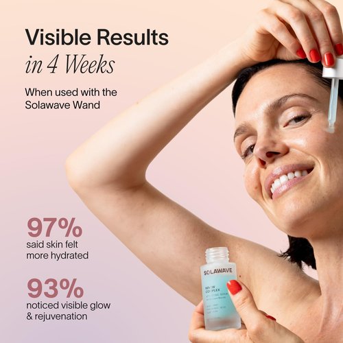 Solawave Renew Complex Red Light Therapy Activation Serum for Face & Neck | Pairs with LED Facial Wand Device | Hydrates & Plumps the Skin | Blue Tansy, Aloe Vera, Hyaluronic Acid (1 Oz)