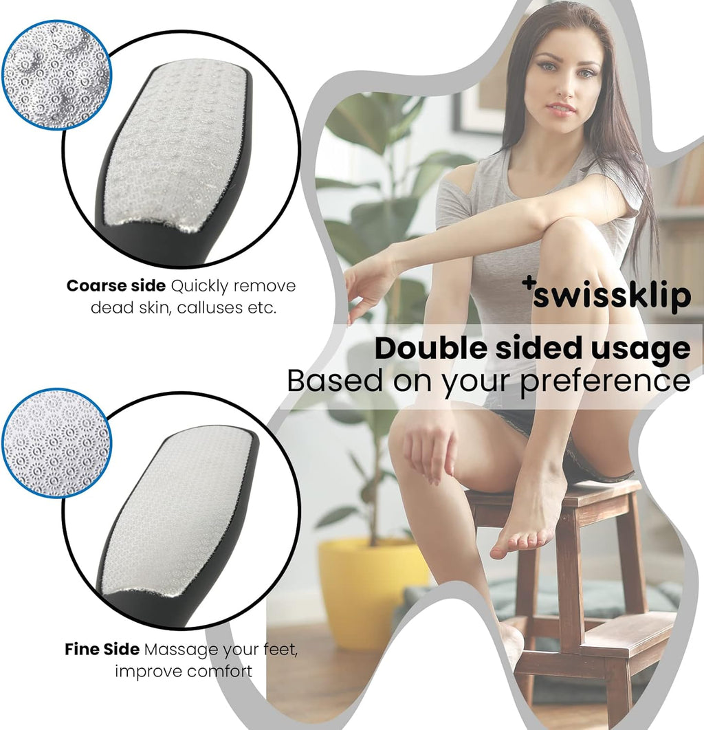 Swissker Foot File Callus Remover - Luxurious Heel Scraper for Cracked Heels | 1 Pack for Smooth Feet
