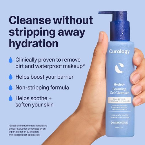 Curology Hydro+ Foaming Gel Facial Cleanser - Gentle, Hydrating Face Wash for Sensitive Skin | 5 fl oz