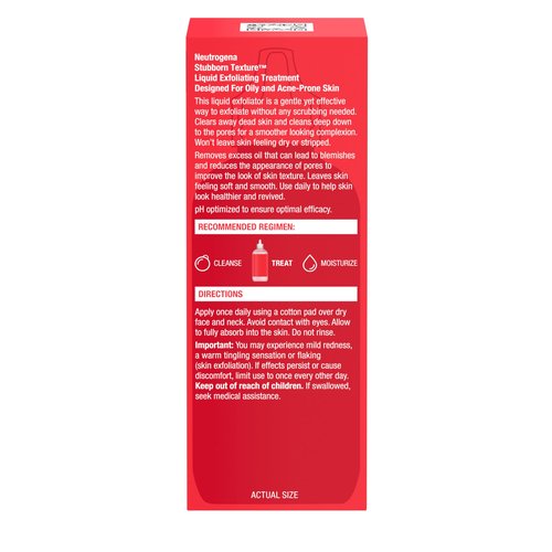 Neutrogena Stubborn Texture Liquid Exfoliant with 7% AHA Blend & Pro-Vitamin B5 designed for Acne-Prone & Oily Skin, Liquid Face Exfoliator, Oil- & Fragrance-Free, 4.3 fl. oz