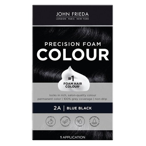 John Frieda Precision Foam Colour - Blue Black 2A Hair Color Kit | Full Coverage & Anti-Fade Gray Coverage