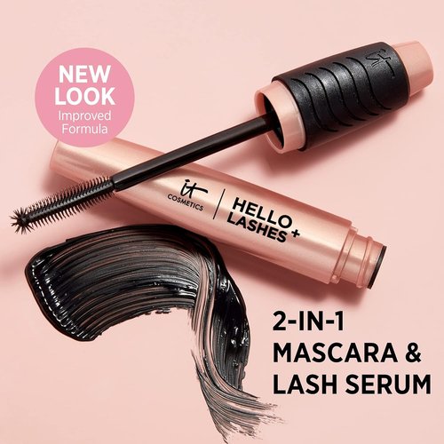 IT Cosmetics Hello Lashes+ Volumizing Mascara & Lash Serum - Easy Removal Formula with Biotin & Oils - 0.28 fl oz