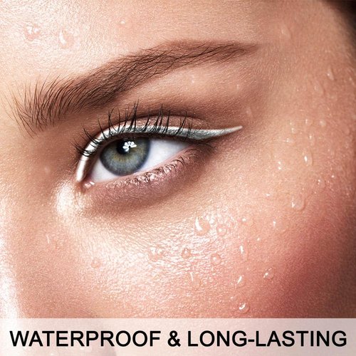 Evpct White Gel Glitter Eyeliner Pencil Set - Waterproof & Smudge-Proof | Perfect for Eye Makeup