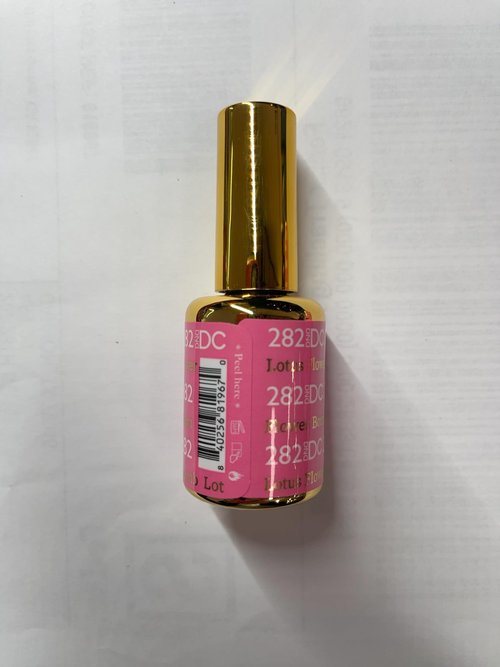 DND DC Gel Polish Set, Pink Collection, UV/LED GelPolish and Air Dry Nail Lacquer, Matching Chip-Free Polish Duo, 282 Lotus Flowerbomb, 0.5 Fl Oz Each