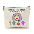 Happy 57th Birthday Gifts for Her Women Makeup Bag, Best 1969 Anniversary 57th Birthday Decorations, 57 Year old and Fabulous Gifts Ideas for Wife, Mom, Mothers Day, Christmas Cosmetic Travel Pouch
