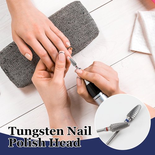 3/32" 5 in 1 Professional Carbide Nail Drill Bits Sets with Case, 2 Pack Tungsten Safety Drill Bits Tech Cuticle Bit Fast Remove for Manicurist Nail Salon Manicure Pedicure Gel Polishing (Round Head)