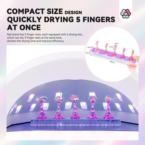 SAVILAND Nail Stand for Press ons:3 Set Strong Magnetic Aurora With Nail Stand 40 Pcs Reusable Sticky Putty Nail Holder For Painting Nails For Nail Practice Acrylic Nail Holder Home Beginner Supplies