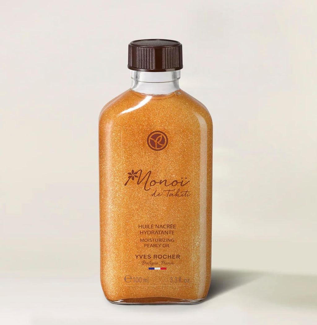 Yves Rocher Monoï de Tahiti Shimmering Body Oil - Moisturizing Summer Formula | 100 ml / 3.3 fl. oz.