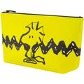 Concept One Peanuts Woodstock Travel Makeup Bag, Trapezoid Cosmetic Organizer Pouch for Women, Yellow