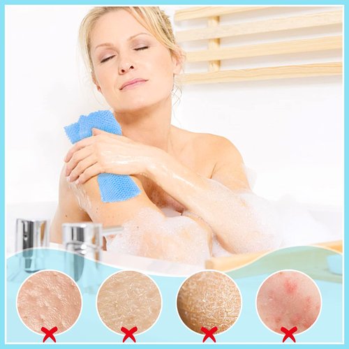 6 Pack African Net Sponge Exfoliating Glove Set, 3 Bath Sponge Body Scrubber Back Scrubber and 3 Pairs Exfoliating Gloves as Stocking Stuffers for Adults