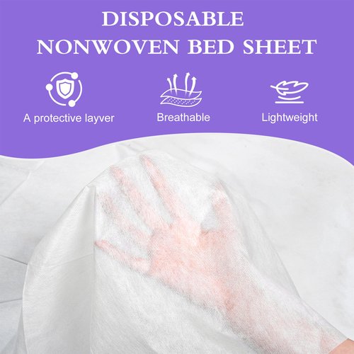 Celmuron 100 Pack Disposable Bed Sheets – 31.5 x 71 in Waterproof Non-woven Sheets for Massage, Spa, Tattoo & Salon Tables(White)