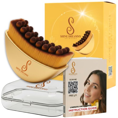 Lymphatic Contour Face Brush, Lymphatic Drainage- Facial Sculpting Dry Guasha Brush - Face Lymphatic Drainage Brush - Face Contour Depuff Lift