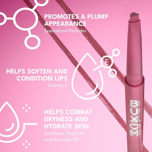 BUXOM Power Line Plumping Lip Liner - Long Lasting, Waterproof & Moisturizing Formula with Peptides & Vitamin E