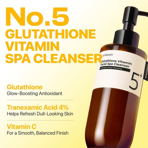 Numbuzin No.5 Cleansing Oil - Glutathione & Vitamin C Formula for Pores, Sebum & Dark Spots | 6.76 fl oz