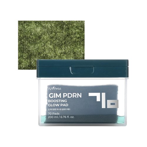 ISNTREE GIM PDRN Boosting Glow Toner Pad | Hydrating & Firming Dual-Sided Facial Pads with Korean Seaweed (GIM) PDRN | Pore Tightening, Smooth Makeup Base | Korean Skin Care, 70 Pads (1 Pack)