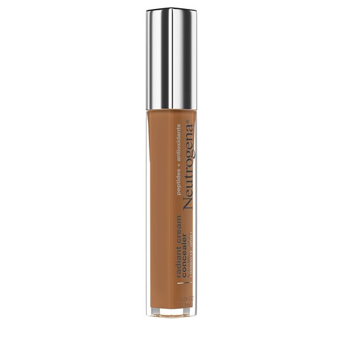 Neutrogena Healthy Skin Radiant Brightening Cream Concealer with Peptides & Vitamin E Antioxidant, Lightweight Perfecting Concealer Cream, Non-Comedogenic, Pecan Medium/Deep 02 with warm (Pack of 2)