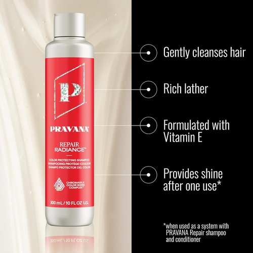 Pravana Repair Radiance Shampoo - Strengthens & Restores Damaged Color-Treated Hair | Vegan & Paraben-Free