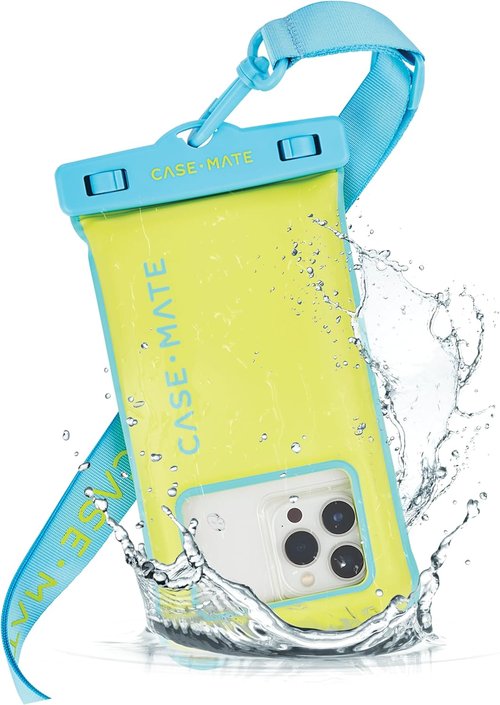 Case-Mate Waterproof Phone Pouch - IP68 Floating Case with Crossbody Lanyard | Touchscreen Friendly - Citrus Splash