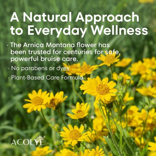 Acolye Arnica Cream for Bruising and Swelling: Extra Strength Arnica Bruise Cream with Vitamins K C E for Seniors Aged 55 and Above - Fast Healing Formula Ideal for Thin Skin 3.5 oz