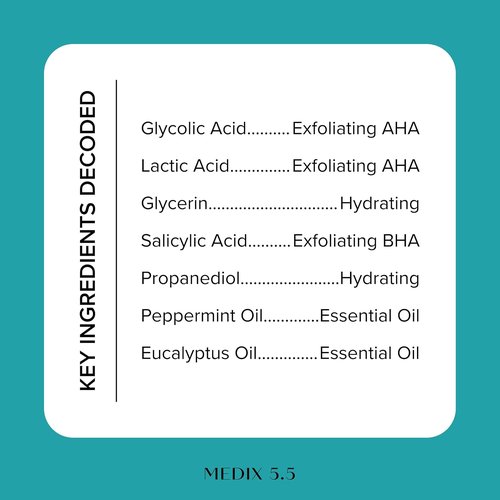 MEDIX 5.5 Glycolic Acid Exfoliating Body Wash Gel - KP Bump Eraser & Anti-Aging Cleanser | 2-Pack